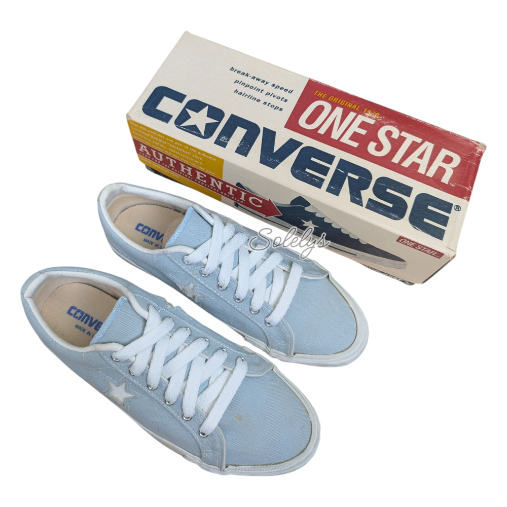 CONVERSE One Star 95 Vintage 1990s Ox Low Sky Blue Made in USA Sneaker Bundle 8